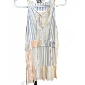 NEW PINCH women's halter mini dress in blue stripe